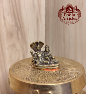 Miniature Brass Vishnu Lakshmi Idol 1 Inch