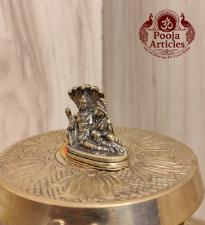 Miniature Brass Vishnu Lakshmi Idol 1 Inch