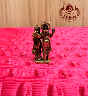 Miniature Brass Vishnu Lakshmi Statue 1.4 Inch