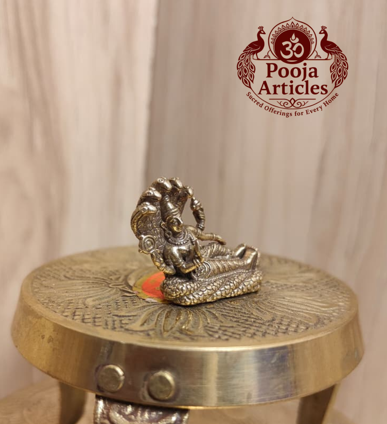Miniature Brass Vishnu Statue 1 Inch