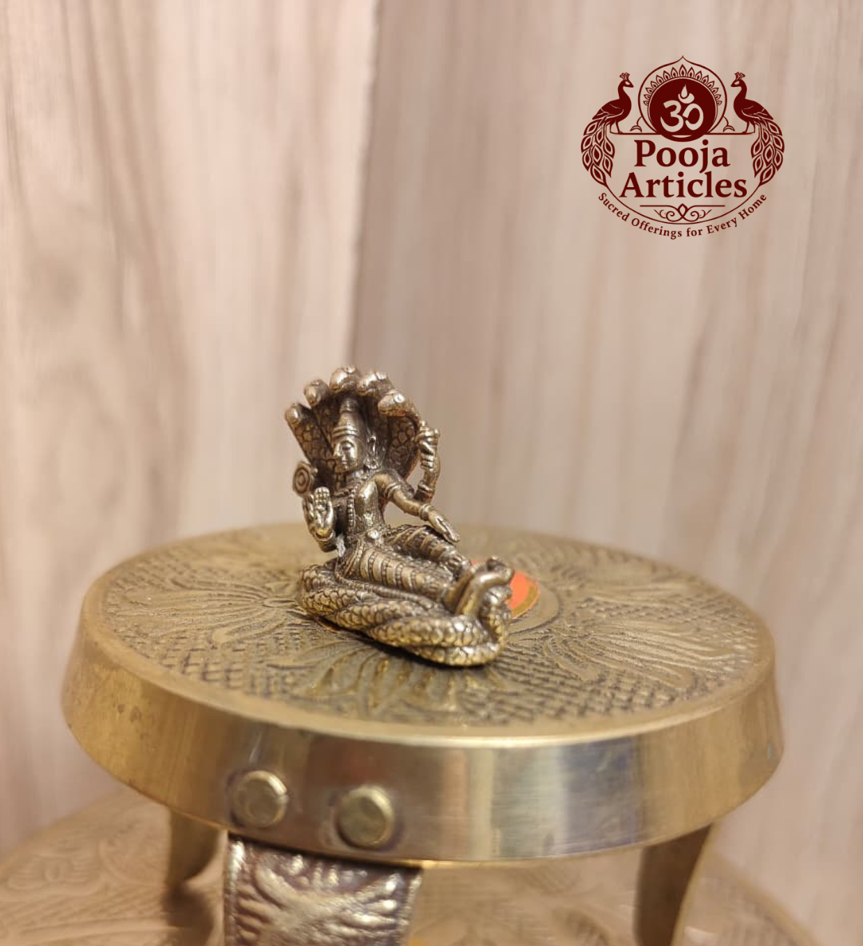 Miniature Brass Vishnu Statue 1 Inch