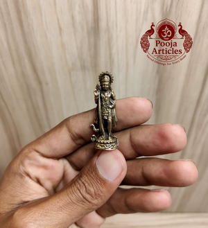 Miniature Brass Murugan Statue 1.6 Inch Pooja Articles