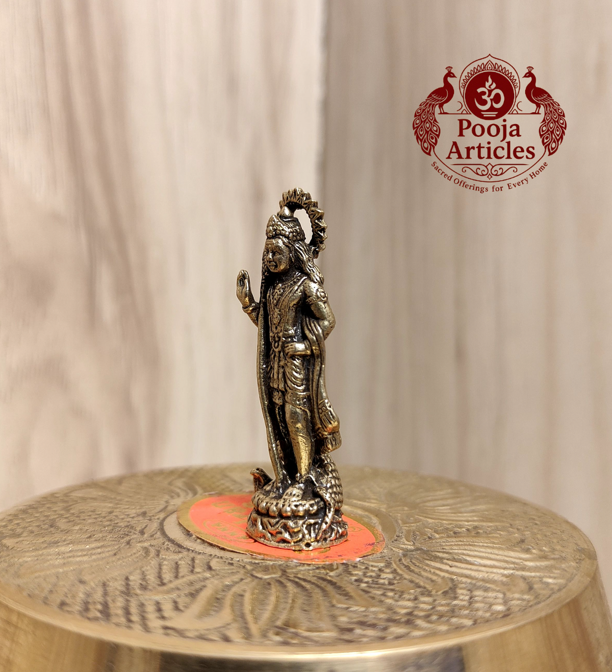 Miniature Brass Murugan Statue 1.6 Inch Pooja Articles