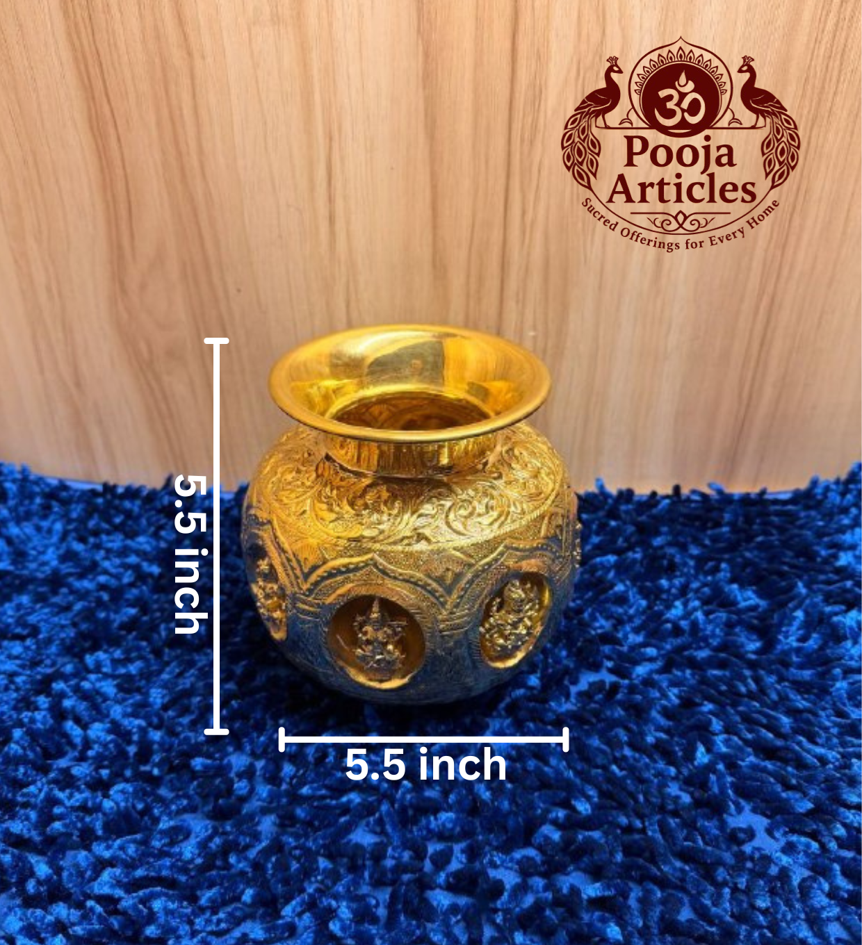 Premium Brass Ashtalakshmi Kalash 5.5 Inch