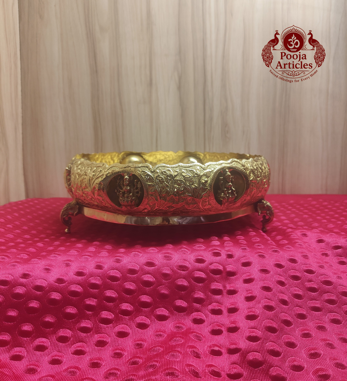 Premium Brass Ashtalakshmi Urli 10 Inch