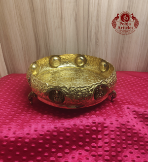 Premium Brass Ashtalakshmi Urli 10 Inch