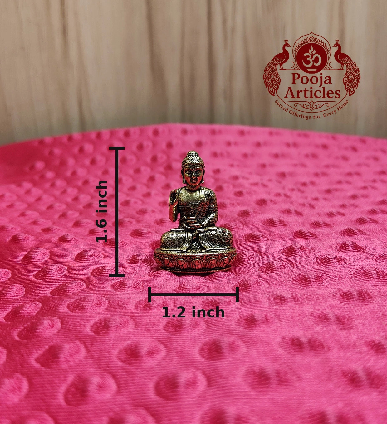 Premium Brass Buddha Idol 1.6 Inch 