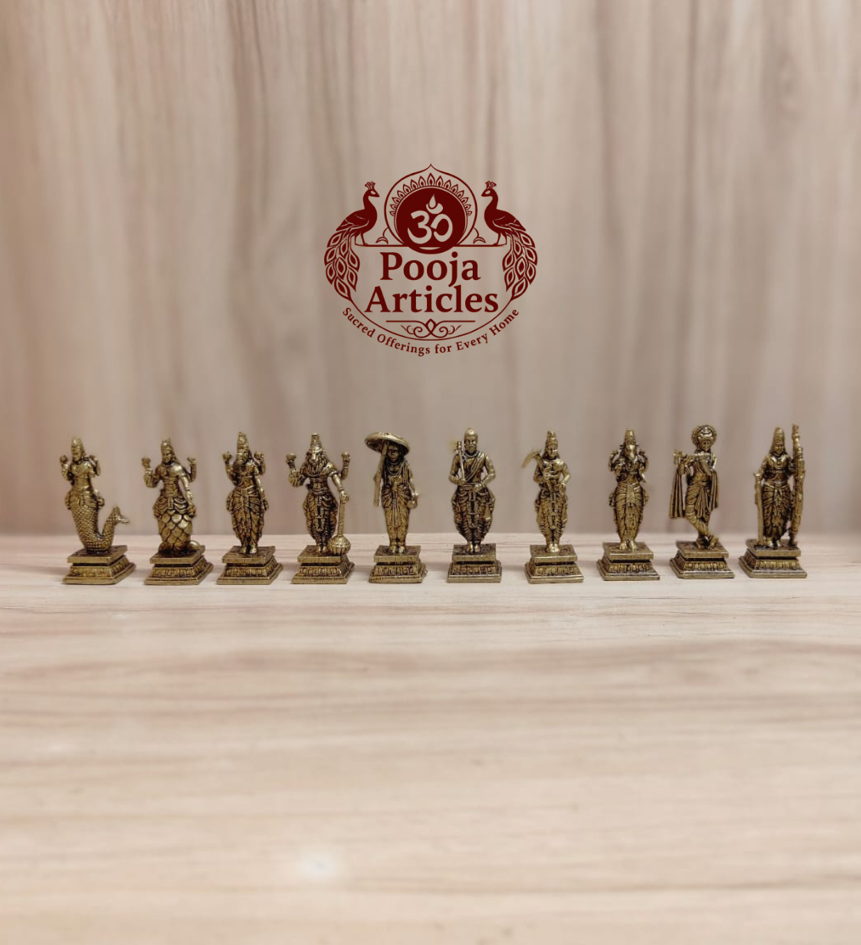 Premium Brass Dasavatharam Set 9 Inch