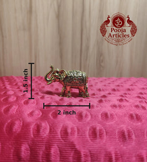 Premium Brass Elephant Idol 1.5 Inch 