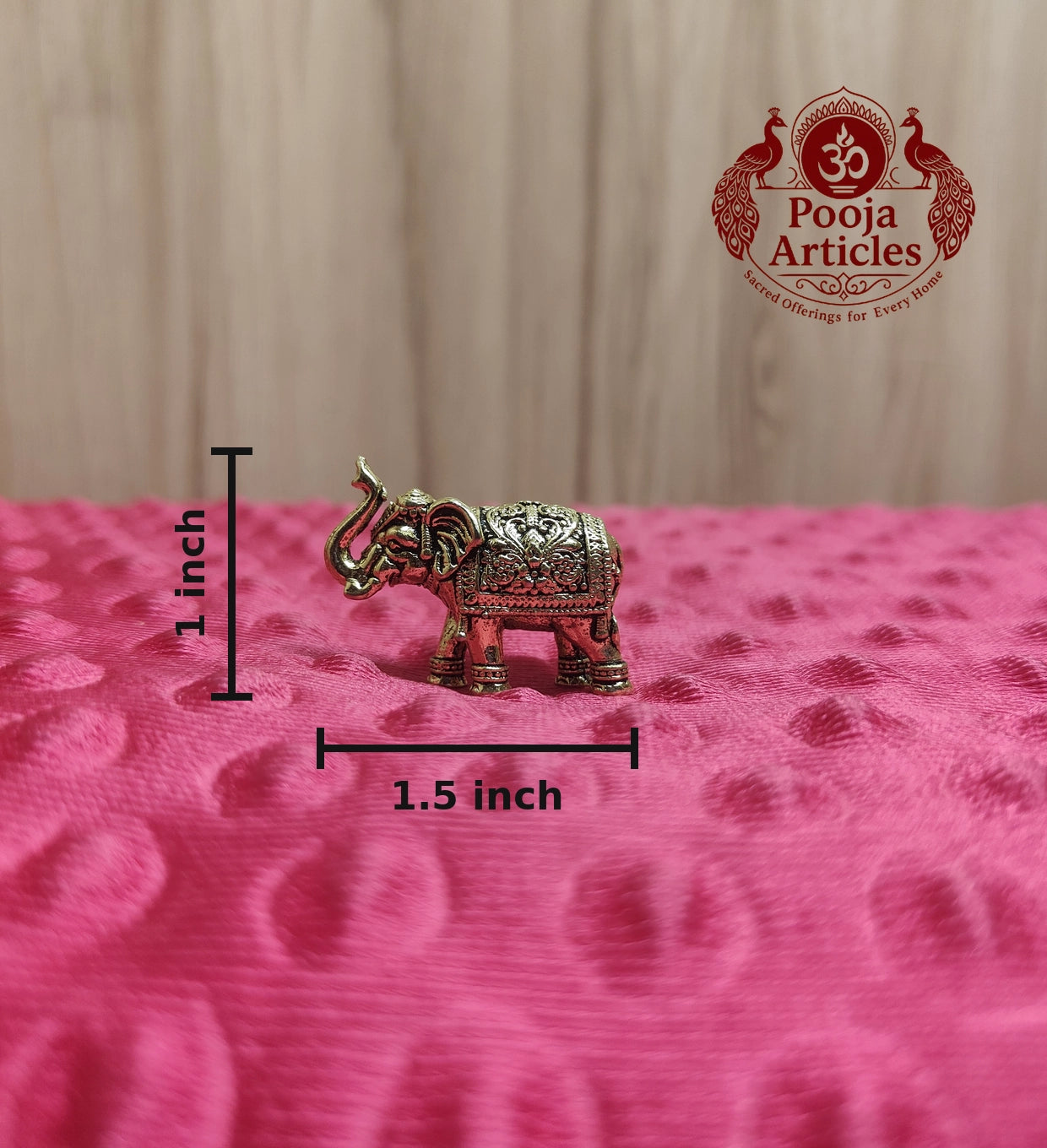 Premium Brass Elephant Idol 1 Inch 