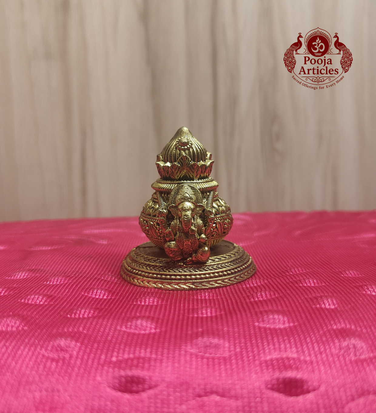 Premium Brass Ganesha Kalash Idol 2.1 Inch