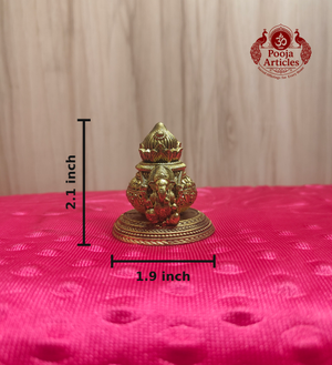 Premium Brass Ganesha Kalash Idol 2.1 Inch