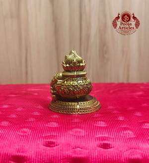 Premium Brass Ganesha Kalash Idol 2.1 Inch