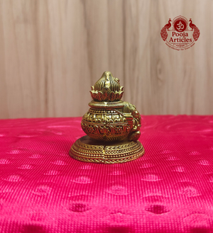Premium Brass Ganesha Kalash Idol 2.1 Inch