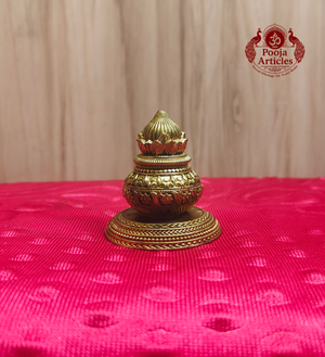 Premium Brass Ganesha Kalash Idol 2.1 Inch
