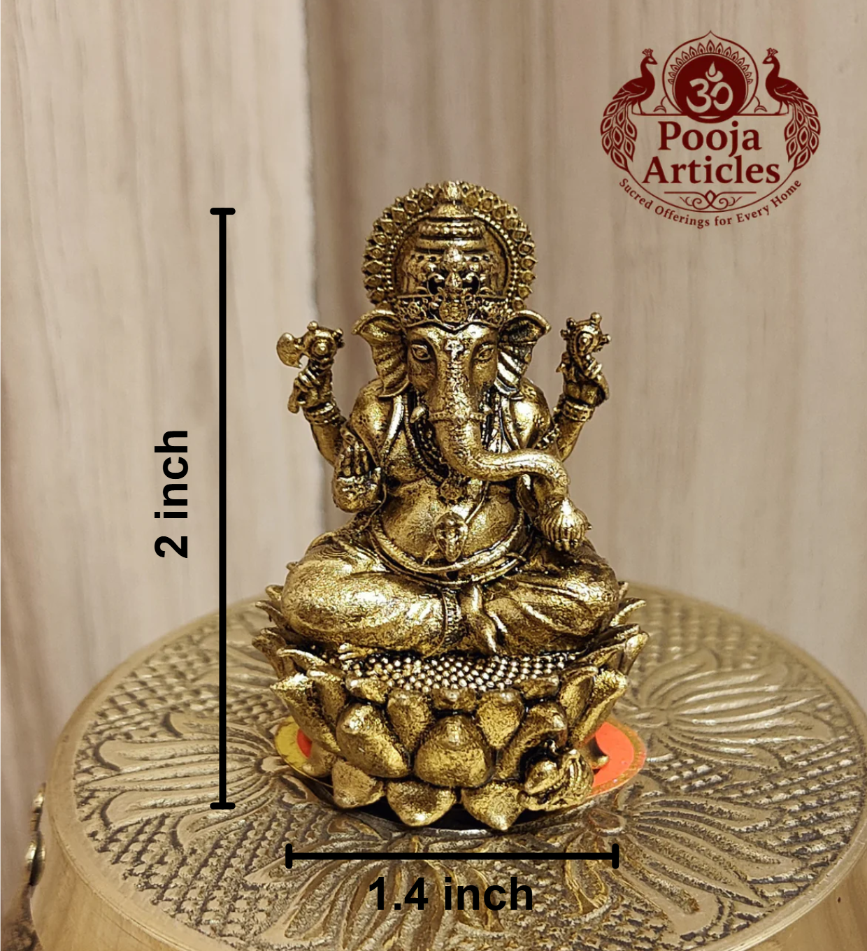 Premium Brass Ganesha Statue 2 inch