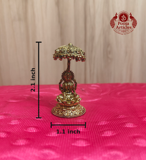 Premium Brass Lakshmi Idol with Umbrella 2.1 Inch