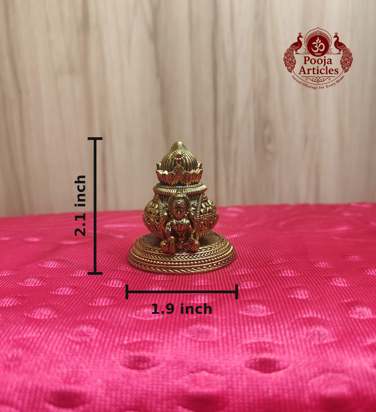Premium Brass Lakshmi Kalash Idol 2.1 Inch