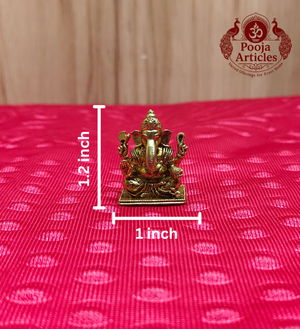 Premium Brass Lord Ganesha Idol 1.2 Inch - Dimensions 1.2x1 inch