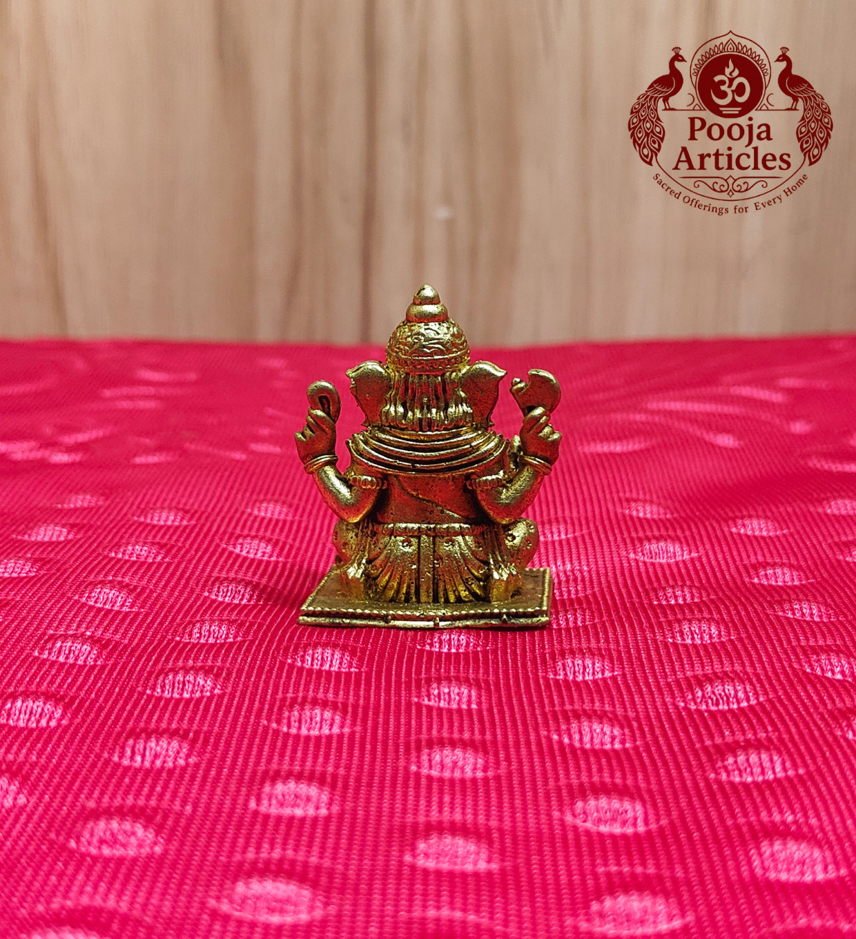 Premium Brass Lord Ganesha Idol 1.7 Inch - back view
