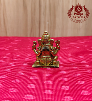 Premium Brass Lord Ganesha Idol 1.7 Inch - back view