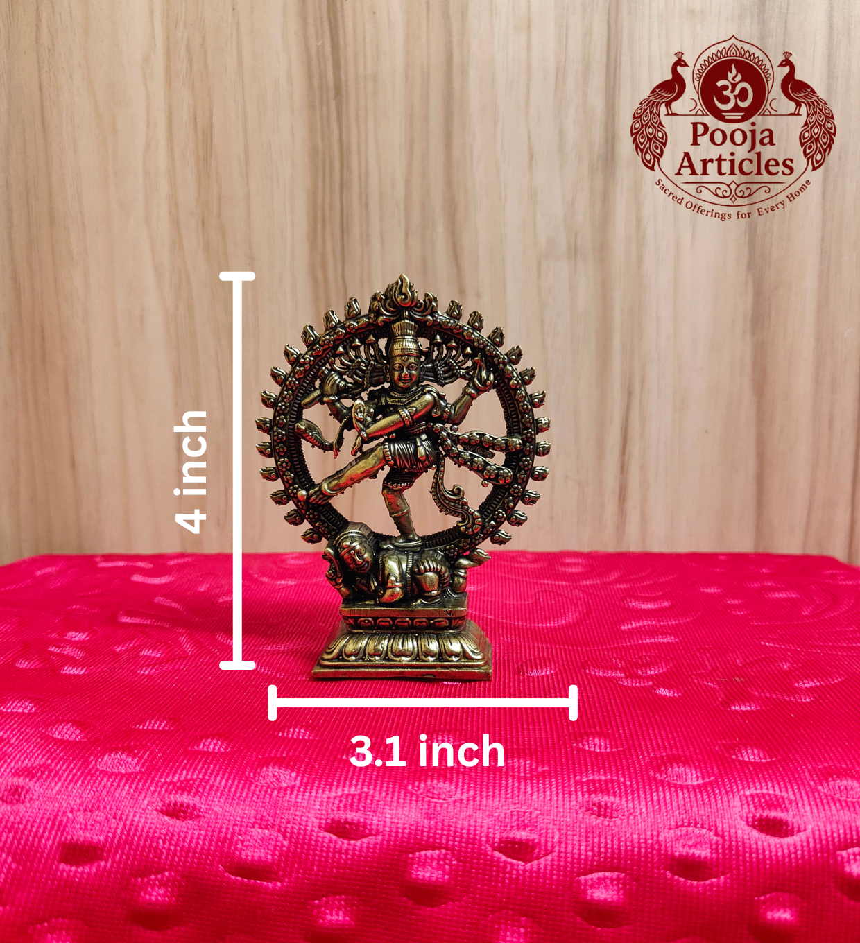 Premium Brass Lord Nataraja Idol 4 Inch measurement