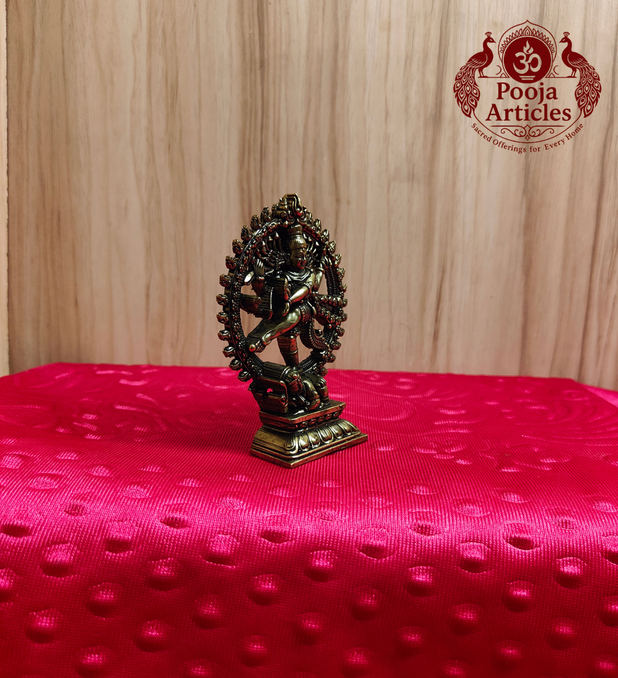 Premium Brass Lord Nataraja Idol 4 Inch side view