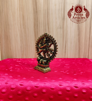 Premium Brass Lord Nataraja Idol 4 Inch side view