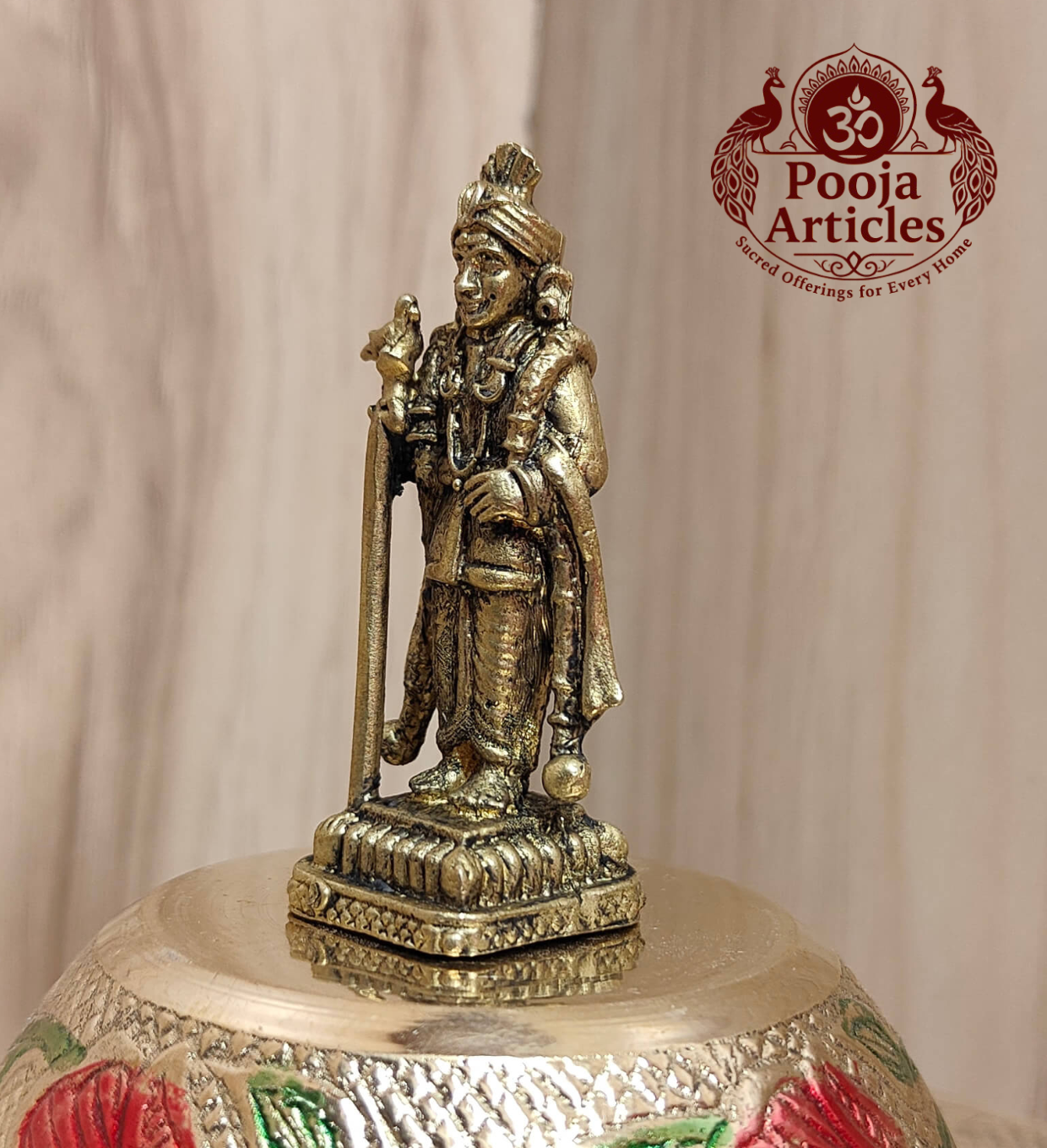 Premium Brass Lord Palani Raja Murugan 2.2 Inch