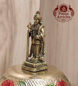 Premium Brass Lord Palani Raja Murugan 2.2 Inch