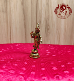 Brass Meenakshi Amman Idol 2.9 Inch - Three-Quarter View
