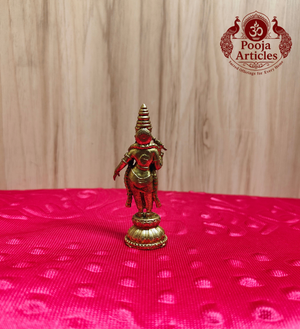 Brass Meenakshi Amman Idol 2.9 Inch - Back View