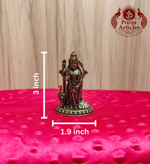 Premium Brass Murugan 3 Inch measurement
