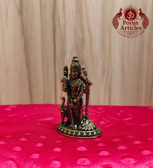 Premium Brass Murugan 3 Inch side view