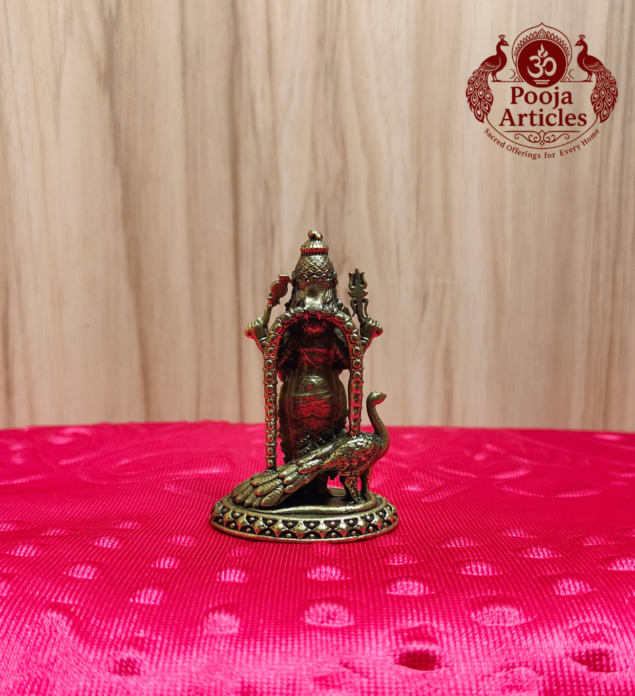 Premium Brass Murugan 3 Inch back view