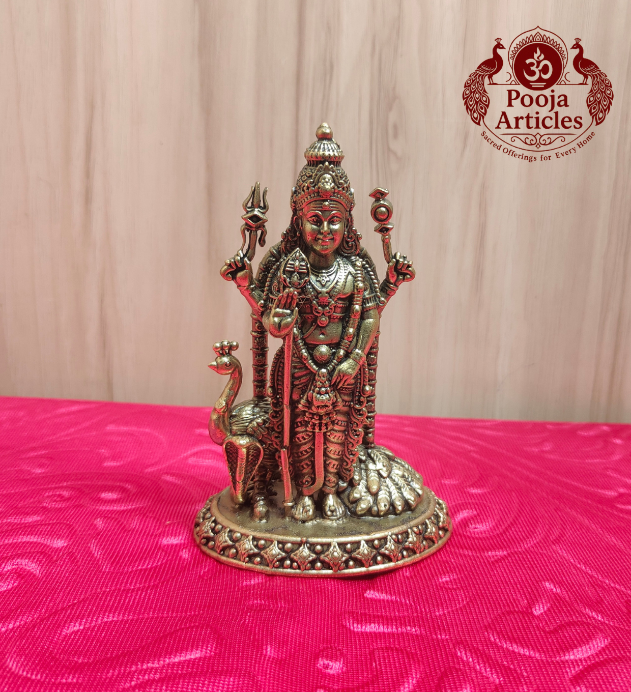 Premium Brass Murugan 5 Inch front view