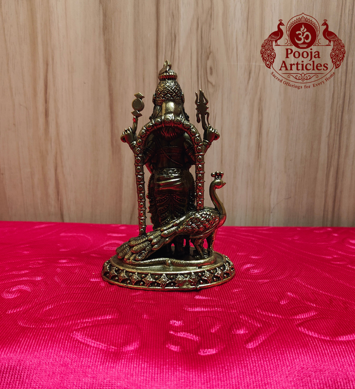 Premium Brass Murugan 5 Inch back view