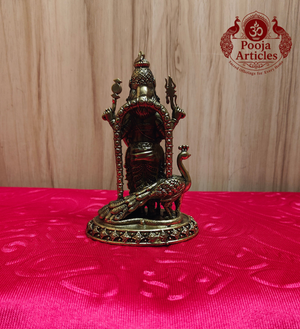 Premium Brass Murugan 5 Inch back view