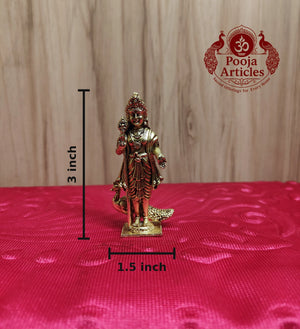 Premium Brass Murugan Idol 3 Inch