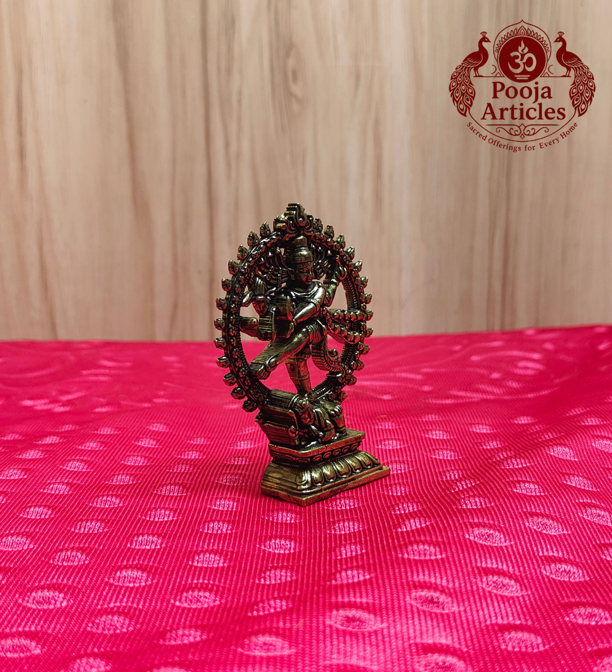Premium Brass Nataraja Statue 3 Inch - side left view