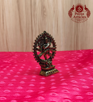 Premium Brass Nataraja Statue 3 Inch - side left view