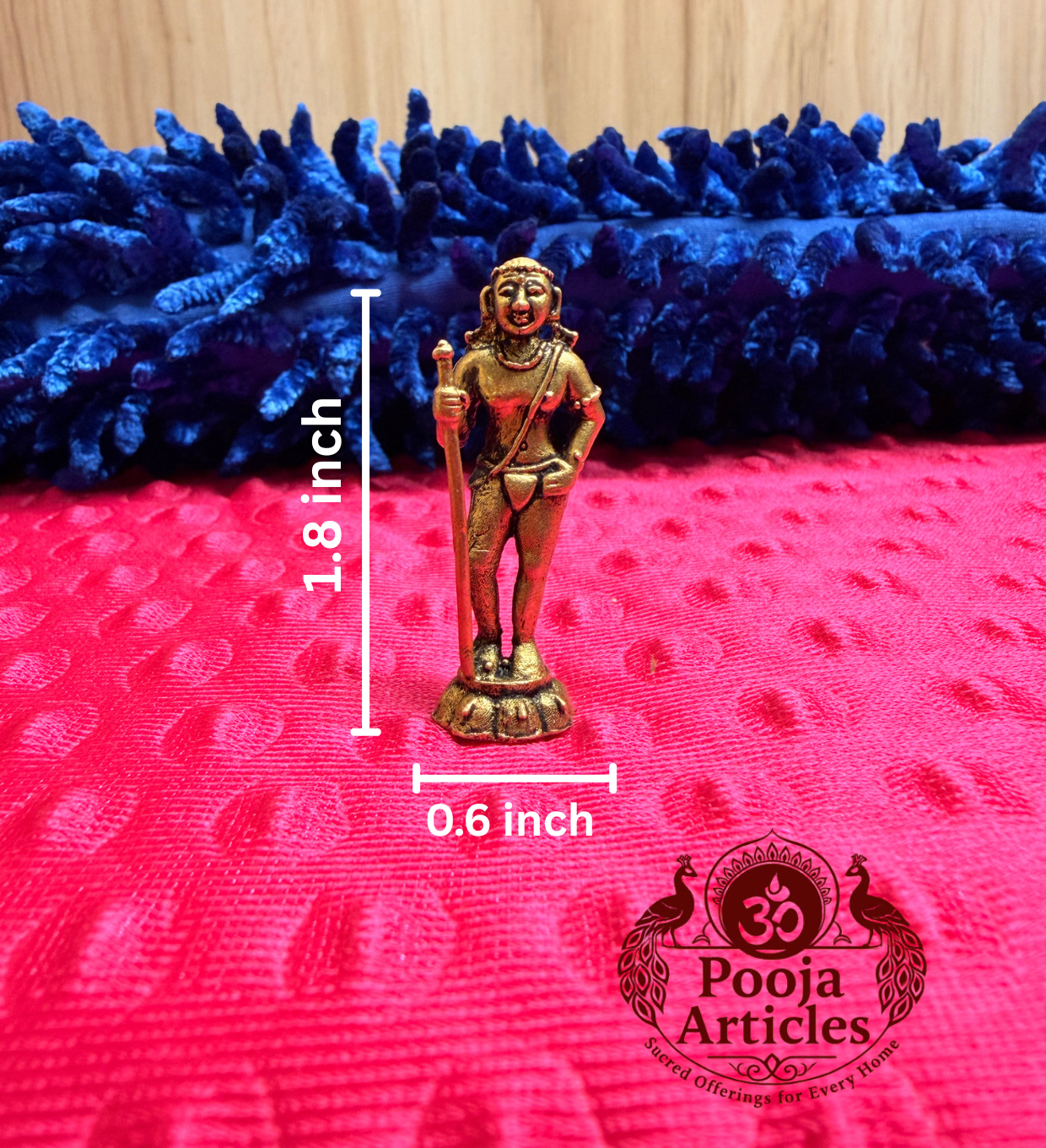 Premium Brass Palani Andi Murugan Statue 1.8 Inch