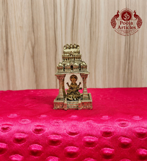 Premium Brass Saraswathi Devi Temple Mandap 3.5 Inch