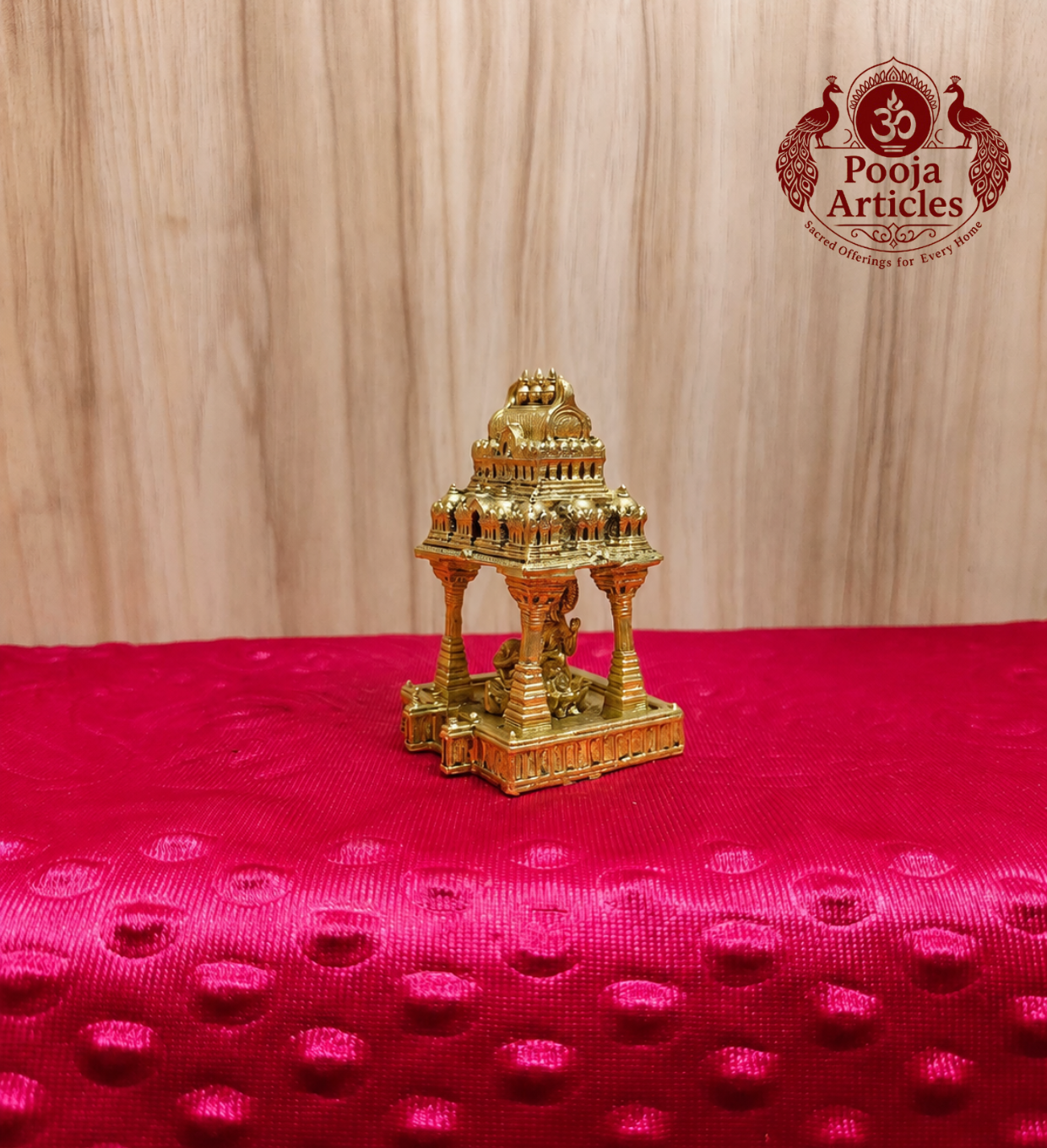 Premium Brass Saraswathi Devi Temple Mandap 3.5 Inch