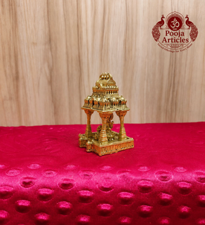 Premium Brass Saraswathi Devi Temple Mandap 3.5 Inch