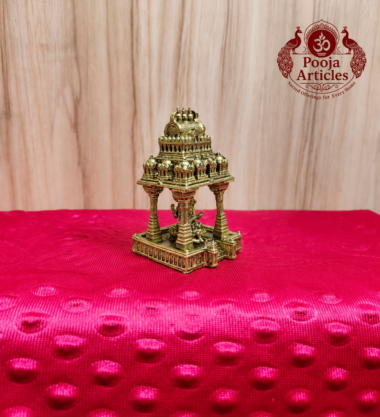 Premium Brass Saraswathi Devi Temple Mandap 3.5 Inch