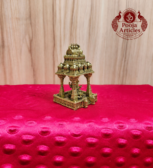 Premium Brass Saraswathi Devi Temple Mandap 3.5 Inch