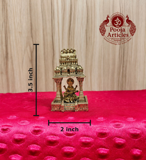Premium Brass Saraswathi Devi Temple Mandap 3.5 Inch