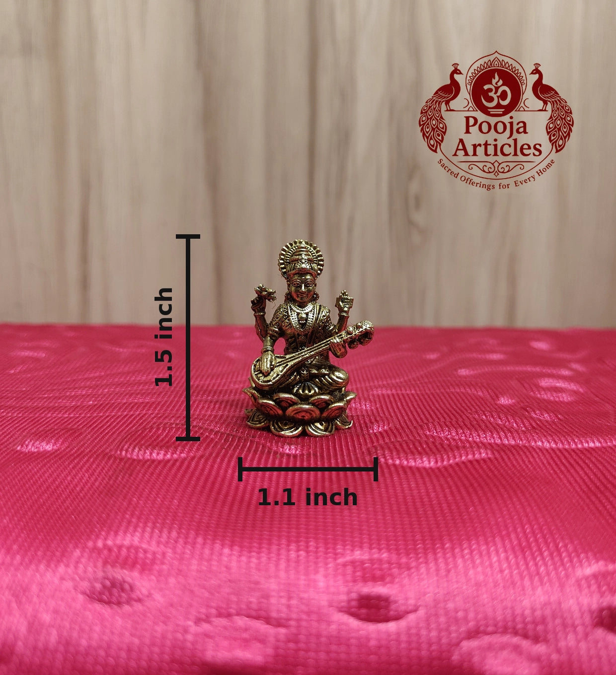 Premium Brass Saraswathi Idol 1.5 Inch
