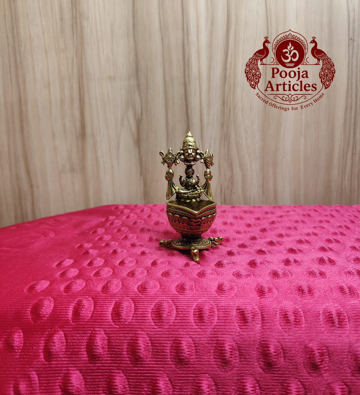 Premium Brass Tirupati Balaji & Goddess Lakshmi Diya 3.1 Inch